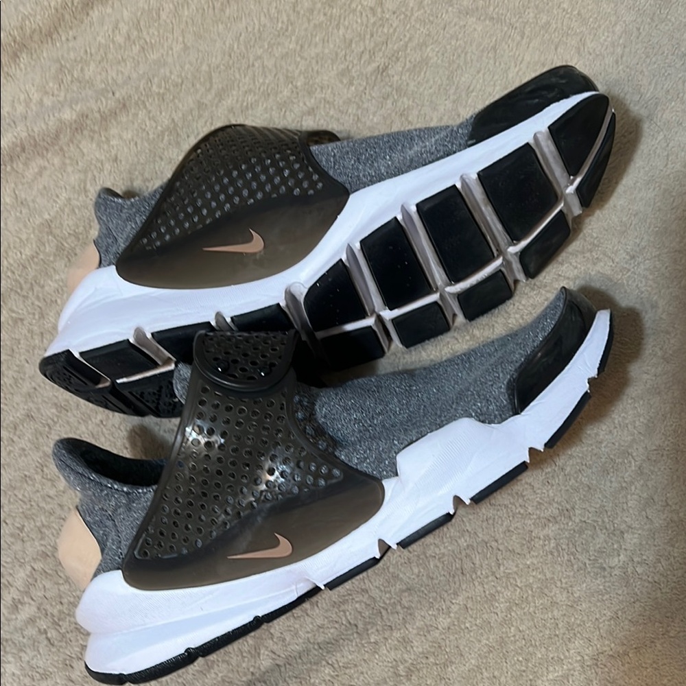 Nike Gray and Black Slip-On Sneakers
